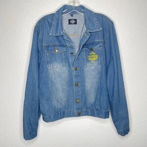 Hard Rock Hotel Casino Tampa Denim Jacket Mens Medium Blue Trucker Light Wash